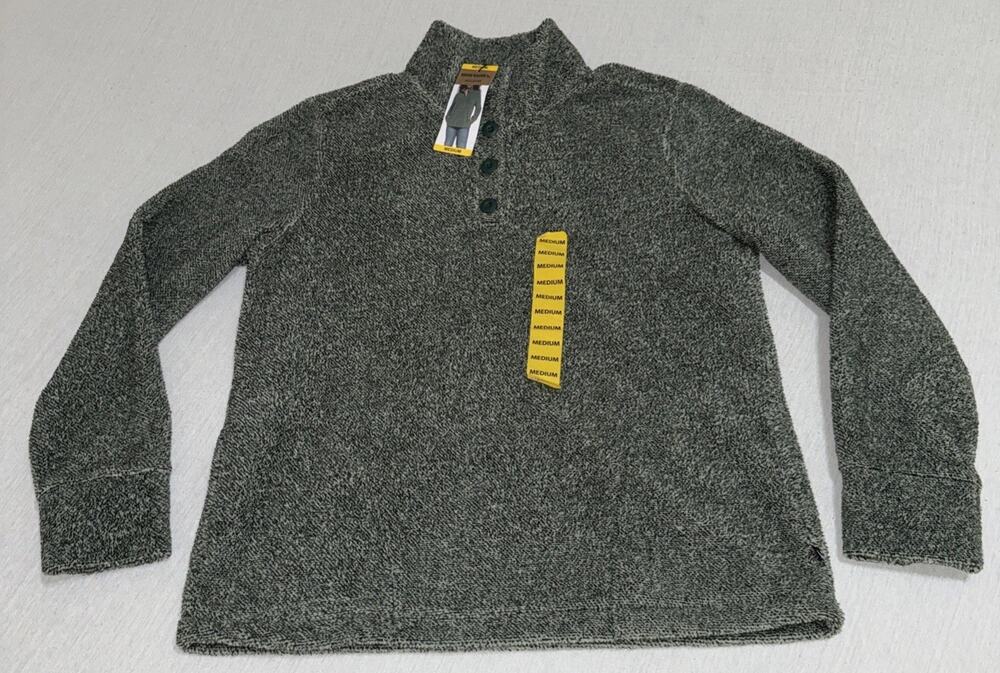 Eddie Bauer Women’s Medium Green Fleece Snap Neck Pullover Quarter Button Jacket